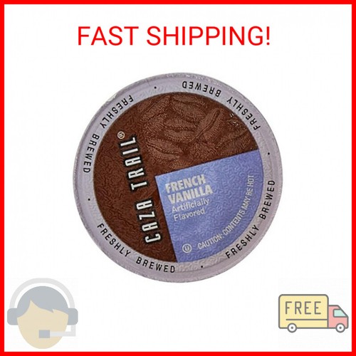 Caza Trail Coffee Pods, French Vanilla Blend, Single Serve (Pack of 100) (Packag