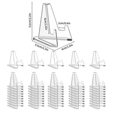 10X Coin Display Stands Paper Trading Card Easel Size Holder Clear Plastic 5.8cm