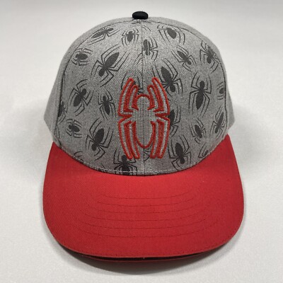 Spider-Man Hat Cap Men s Gray Red Snapback Superhero Marvel
