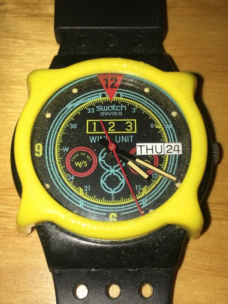 Vintage 80s Swiss Swatch Watch Navigator Wind Unit GB707