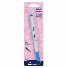 Hemline Fabric Marker Pen Fine Line Suits Most Coloured Fabrics Wipe Off  H295.F
