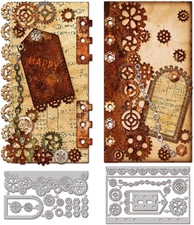 Industrial Gear Page Cutting Dies for Card Making Bookmark Chain Corner Cut Die 