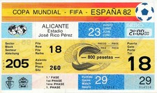 TICKET: WORLD CUP 1982 SPAIN - Argentina v El Salvador @ Alicante MATCH 29