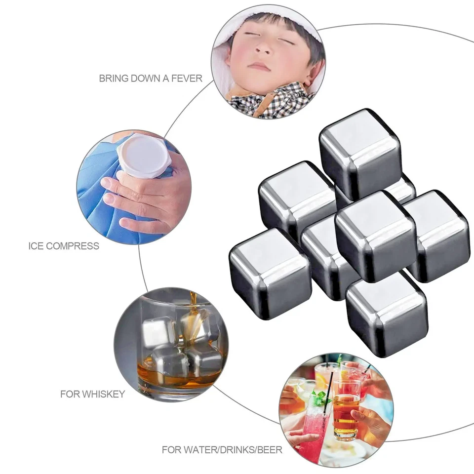 Whiskey Reusable Stainless Steel Ice Cubes – Metal Chilling Rocks for Whisky, - Image 4 of 4