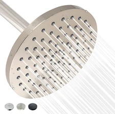 High Pressure Shower Head Rain Shower Head Brushed Nickel Easy Clean 8" Face