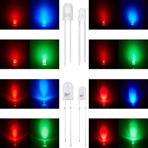 Duo LED Bicolor 3mm 5mm 2 Pin rot/grün rot/blau diffus klar LEDs 10 Stück