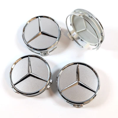 4x 75mm Mercedes-Benz coprimozzo copricerchio emblema logo nuovo