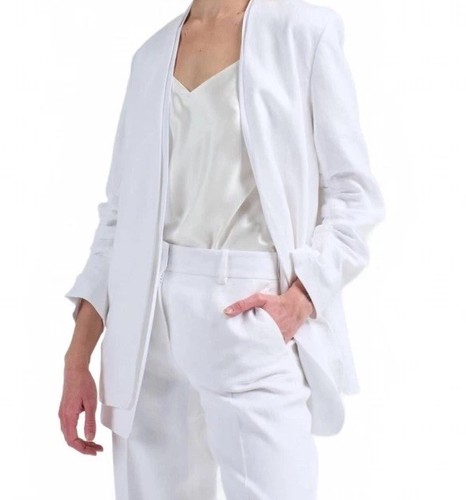 Lafayette 148 New York Blazer weiß Wolke Wasserfall offen kragenlos - 14 - Bild 1 von 13