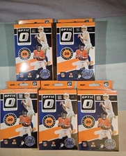 Lot Of 5-2021 Panini Donruss Optic NFL Football Hanger Box Blue Scope, Downtown