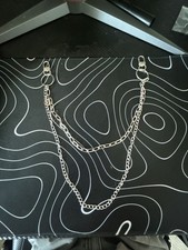 Double-Layered Silver Tone Punk Style Jean/Wa...