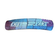 Abstract VTG French Barrette Hair Clip Blue Purple Wave Design Wood Lines