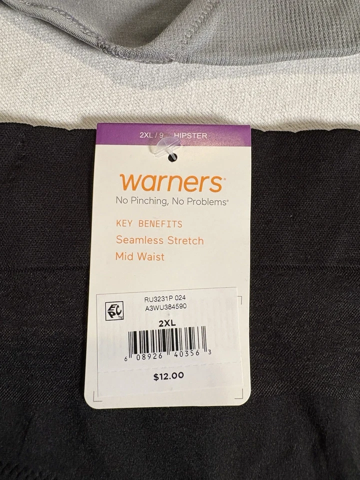 NUEVO Panty Warners No Pinch No Problems Bragas Hipster 2 Pares Para Mujer’s 2xlarge Foto 2 de 4