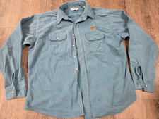 Five Brother Blue Chamois-Like Button Shirt Vintage Made USA Long Sleeve XL