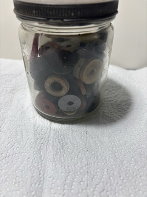 #ad Vintage Washers In Vtg Jar Gotham Silver Polish $3.74