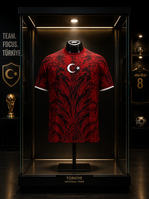 Türkei Fußball WM 2026 Fan Trikot T-Shirt Schwarz Rot Herren Damen Kinder