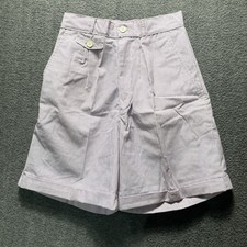 Vtg 80s 90s Lavender Striped Seersucker Preppy Mom High Waisted Shorts Sz 8 NOS