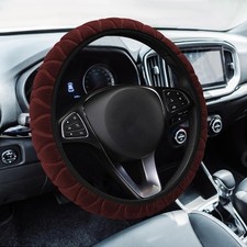 Fluffy Steering Wheel Cover, Car Wheel Cover, 15'' Soft Steering Wh Color: Red