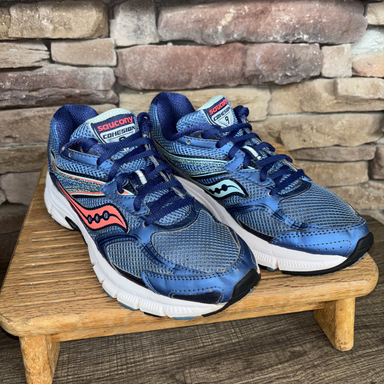 Saucony Shoes Cohesion 9 Women's Size 7 Blue/Coral Athletic Running Sneaker*Read thumbnail 5