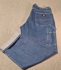 Men  s Dickies Blue Denim Carpenter Jeans Relaxed Fit, 38x32