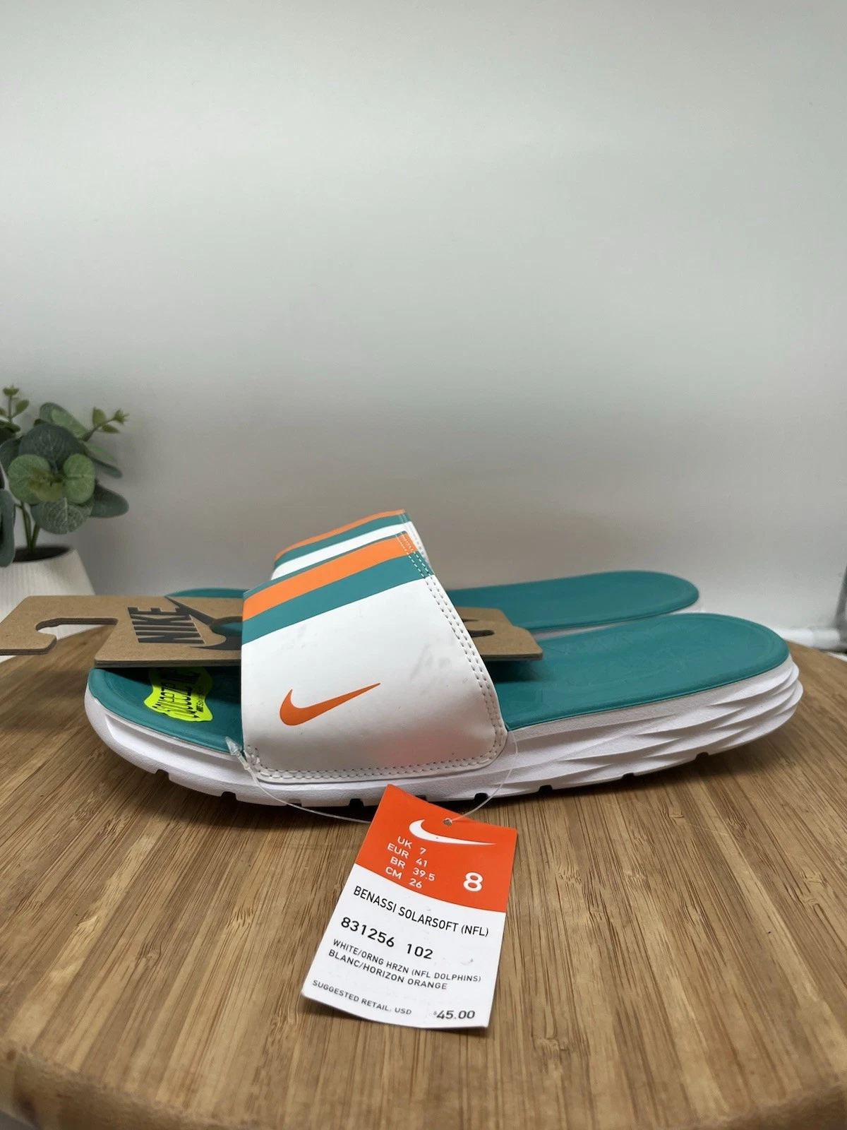 Sandali Nike Miami Dolphins Benassi Solarsoft Slides 831256 102 da uomo taglia 8
