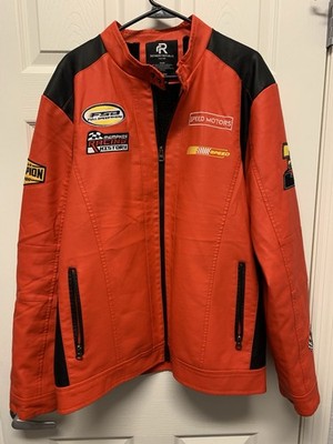 Refinery Republic Men s Full Speed Ahead Racer Jacket XL Red