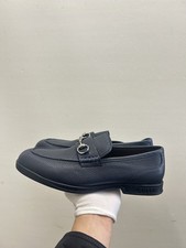 Gucci Jordaan Horsebit Navy Leather Gum Sole Boat Loafers, Sz 10 UK 11 US GL66