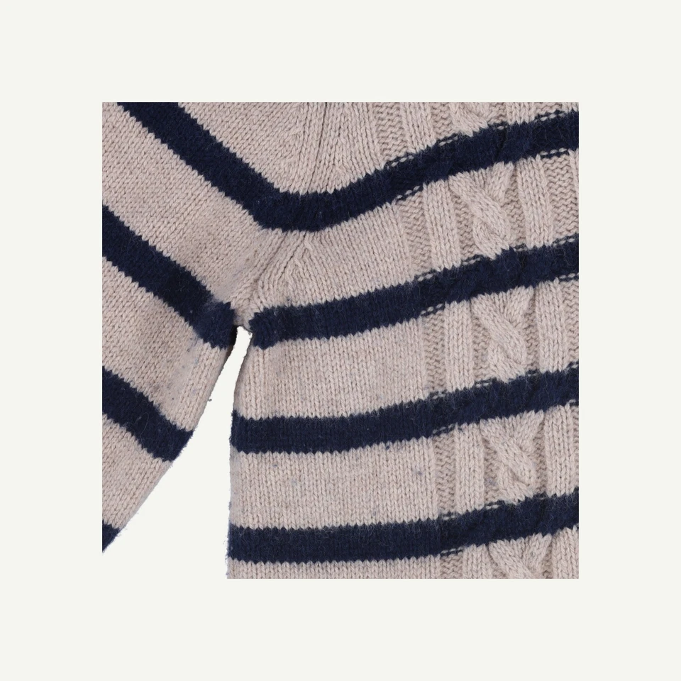 Seasalt Cornwall Womens Beige Turtle neck Striped Long sleeved Jumper Size 14 - Image 4 of 4