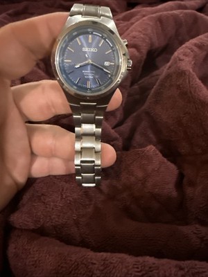Seiko Men's Kinetic Titanium Watch 100M 5M82-0BA0 with Clear Back