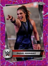 2025 RAQUEL RODRIGUEZ TOPPS CHROME WWE #48 PINK SHIMMER SP CARD NXT JUDGEMENT DY