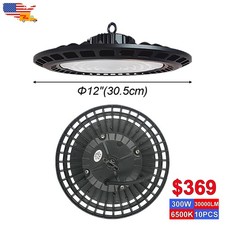 300 Watt Low Bay Led Shop Lights 30000Lm Warehouse Industrial High Ceiling Light