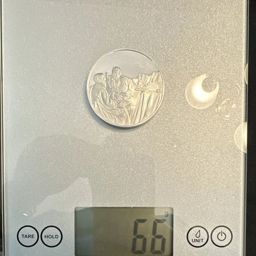 .925 Sterling Silver Round Two Scholars Disputing Rembrandt 1628, 66g