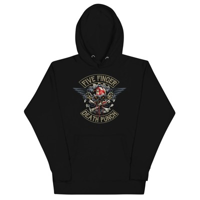 Five Finger Death Punch Crossbones Mens Officially Licensed Hoodie Black