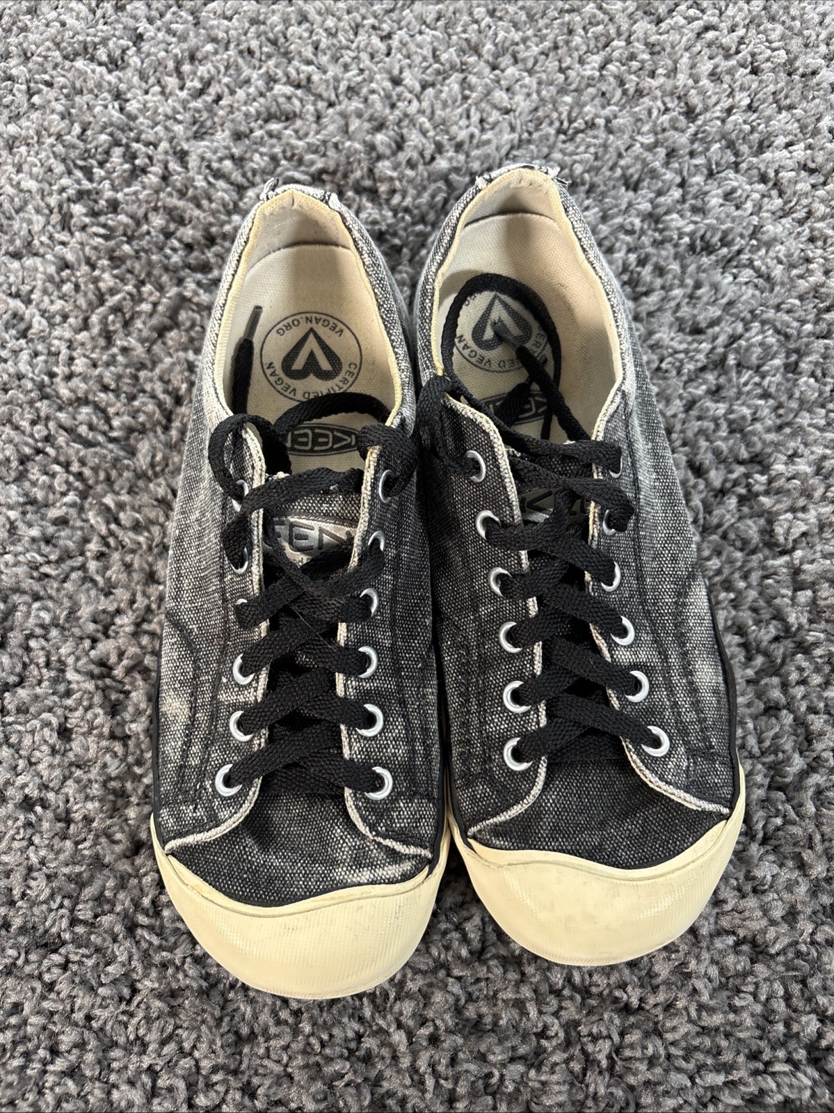 Sneakers Keen donna taglia 8 nere denim stringate calzature vulcanizzate