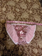 Vtg Satin String Bikini Panties Size L/XL