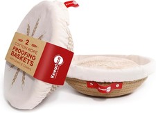 KneadAce Cotton Rope Banneton Bread Proofing Basket Set, 2 x