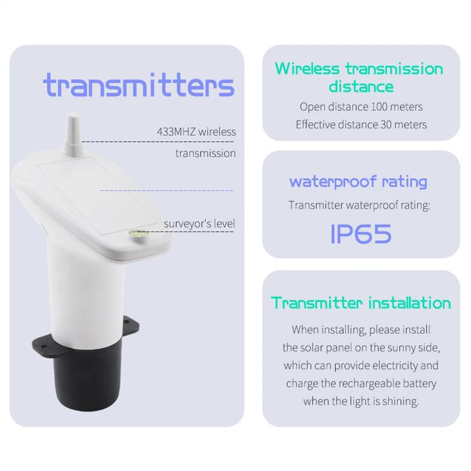 Sensor de nivel de tanque de agua indicador ultrasónico de nivel de agua Foto 3 de 4