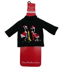 Ugly Christmas Sweater - Wine Bottle Sweater “Flamingo" design World Market NEW