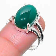 Green Onyx Gemstone 925 Sterling Silver Jewelry All Size Ring For Gift