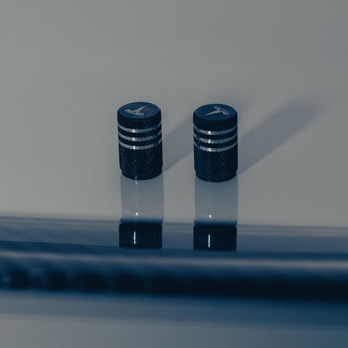 Aluminum High quality wheel dust caps set for Tesla in red/blue/black/grey - Picture 4 of 10
