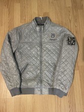 Vintage Ed Hardy Padded Quilted Jacket XL Y2K Silver / Grey