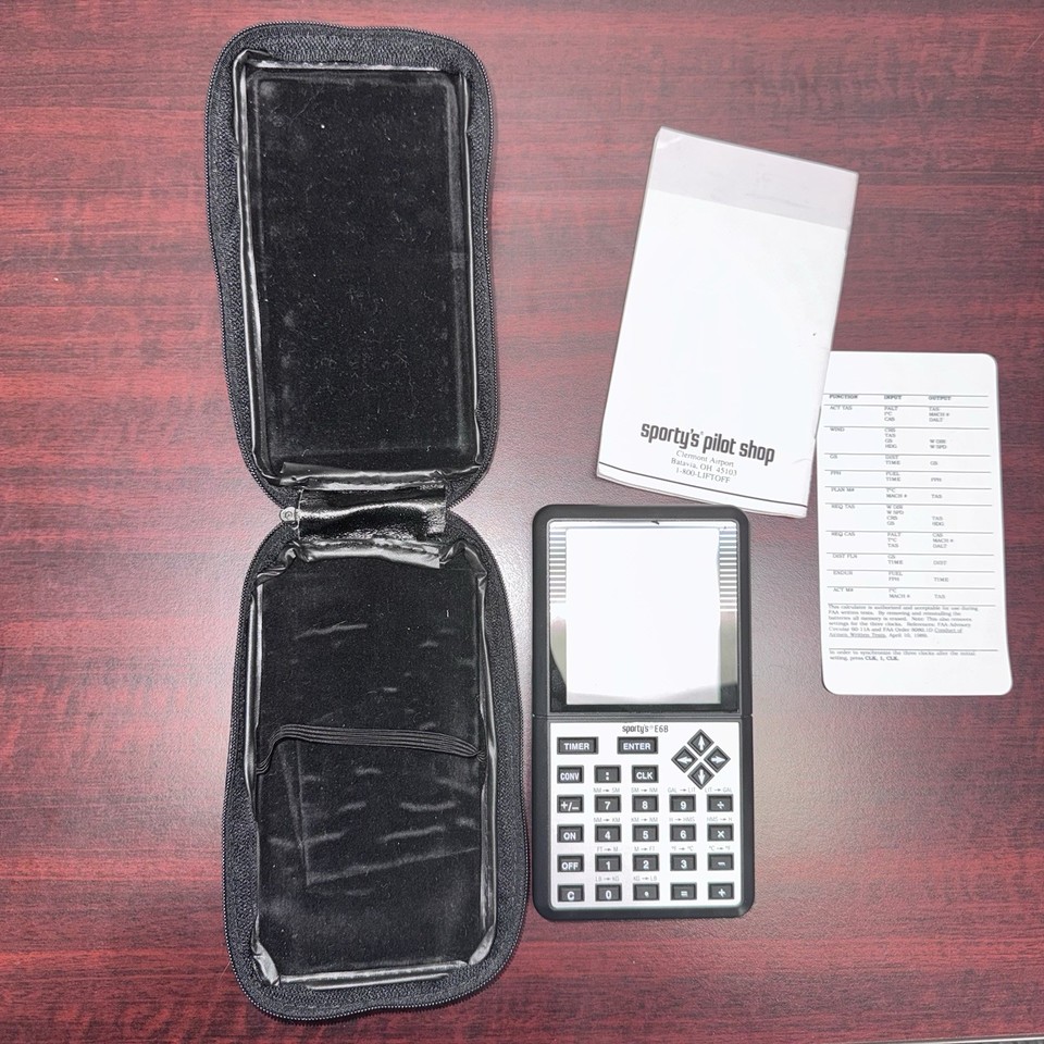Plane Computer Case PreOwned Sporty’s Electronic E6B Flight Computer With Case And Manual ...