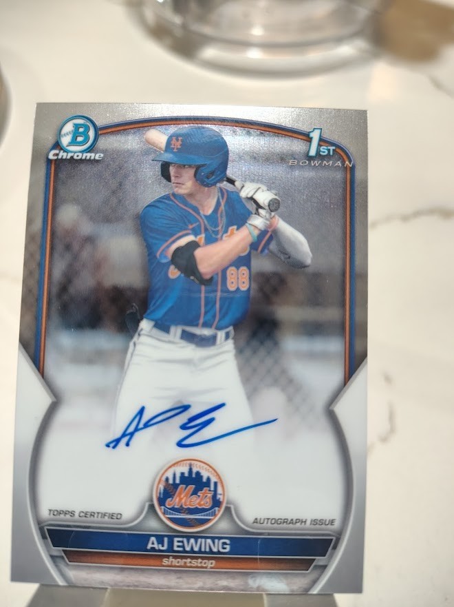 2023 Bowman Chrome AJ Ewing 1st Bowman Auto RC Mets Autograph