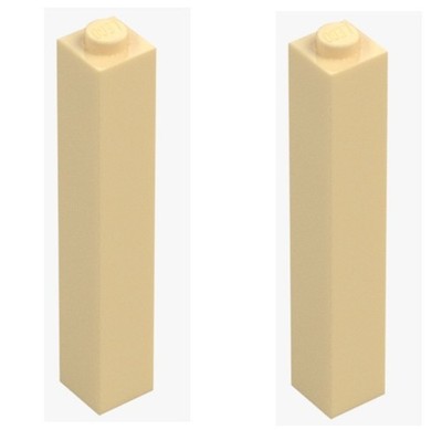 LEGO  2x Stein 1x1x5 Brick Yellow 2453 Säule Basic Beige White 4112980 Tan