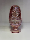 Fenton Art Glass Pink / Iridescent Candle Holder ~ Larger than most ~ 7" tall