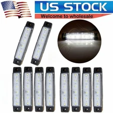 10/20PCS White 6Led Side Marker Indicator Light for Van Truck Boat Trailer