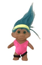 Vintage TNT Fitness Troll Exercise Aerobics Gym 5in Blue Hair Green Eyes Rare 91