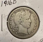 1916-D US Barber Twenty Five Cent 25C Silver Coin