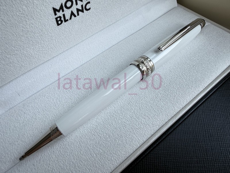 Montblanc Mb164 White Platinum Classique Trim ballpoint pen With Box