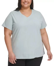 Calvin Klein Women's Top Plus Sz 1X Size Cotton V-Neck