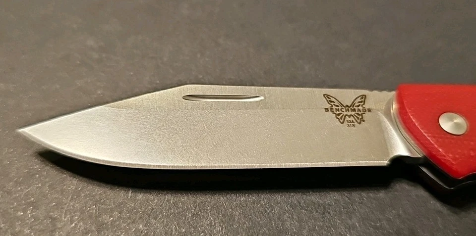 Benchmade Proper 318-1 Red G10 Slipjoint Knife CPM-S30V Clip Point Folder USA - Image 3 of 4